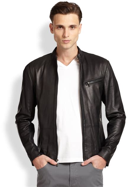 men's michael kors leather jacket